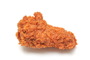 Close up of Chicken Fried Isolated White Background.