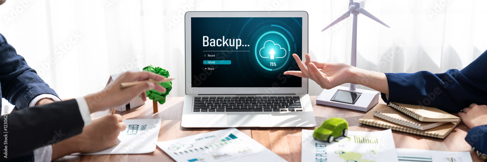 Poster backup storage data internet technology business concept. database storage cloud technology file dat