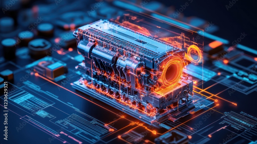 Poster Advanced Engine Design Digital Visualization Technology