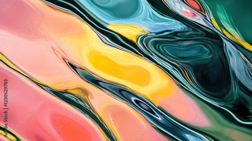 Poster abstract swirling liquid color pattern design