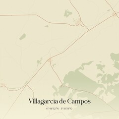 Vintage map of Villagarcia de Campos, Spain.