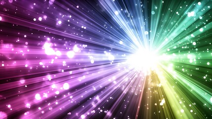 Naklejka premium Vibrant Rainbow Light Burst Abstract Background