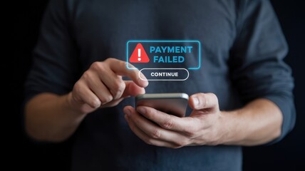 Payment Failed Notification on Smartphone Screen
