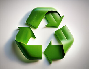 Obraz premium a clean and simple image featuring a prominent green recycling sign against a pristine white background highlighting the concept of eco friendly practices
