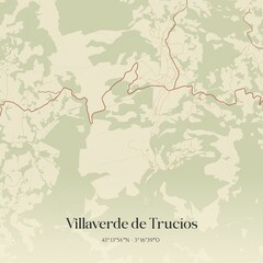 Vintage map of Villaverde de Trucios, Spain.