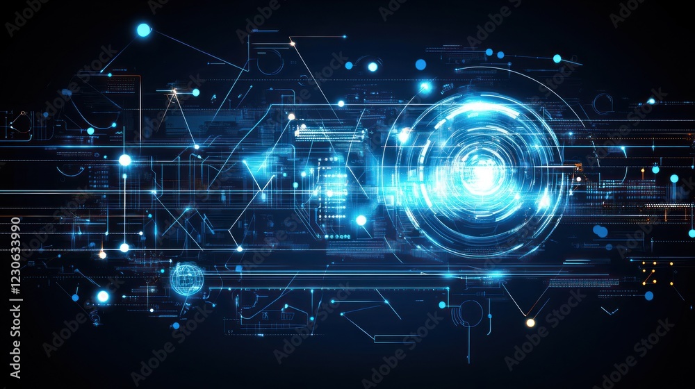 Poster Abstract Digital Network Technology Interface Design
