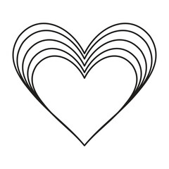 Love Heart with Wings in Simple Line Art Design