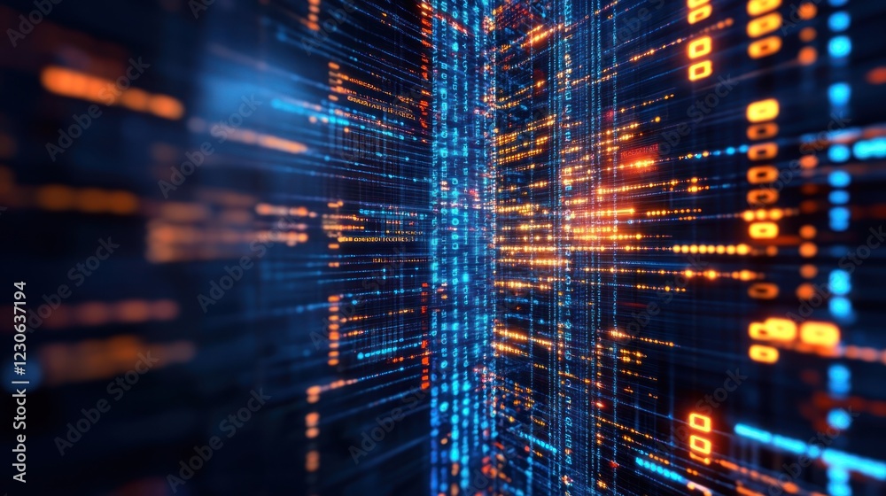 Poster Digital Data Stream Abstract Visualization