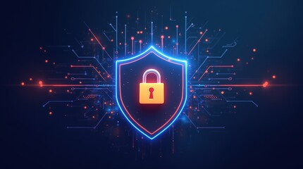 Flat vector illustration of cybersecurity concept