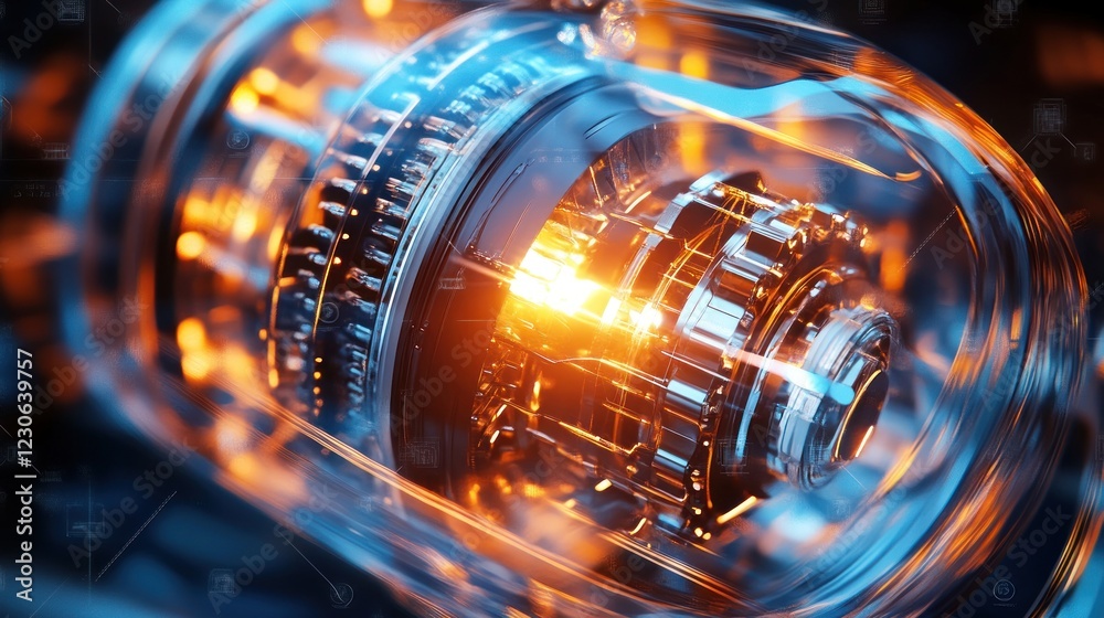 Poster Illuminated Translucent Gear System Rotating Mechanism