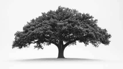 Fototapeta premium Majestic oak tree, isolated, nature, serene background, website banner