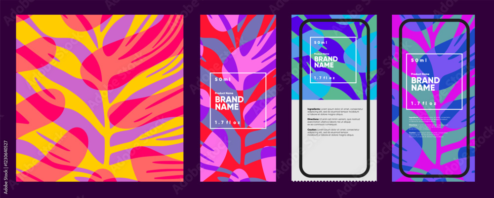 Wall mural vibrant and dynamic packaging design with bold abstract forms in a brutalist style. perfect for crea