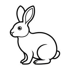 bunny vector vector illustration line art on a white background