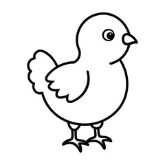 chick  vector illustration line art on a white background