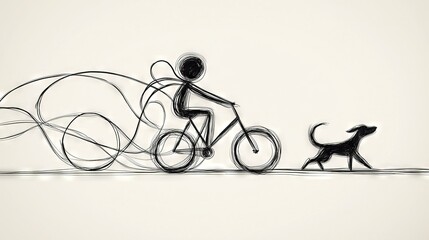 Obraz premium A picture of a person cycling with a dog on their back