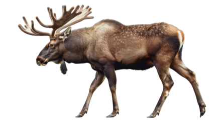 Moose deer, isolated on transparent background.