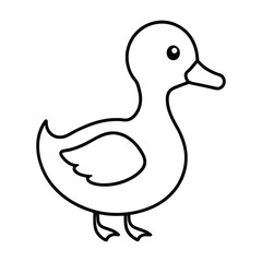 duckling vector illustration line art on a white background