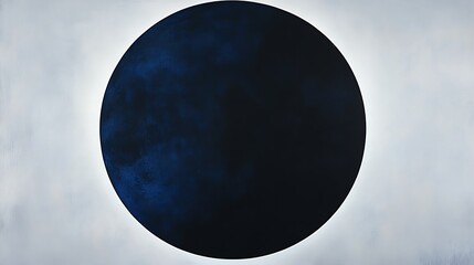 Dark circle abstract in white sky, for background use