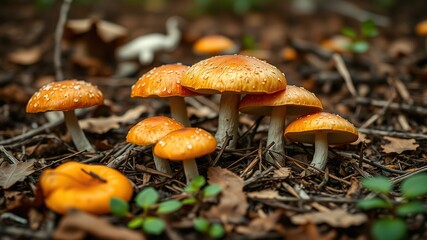 Forest Floor Mushrooms - Autumnal Beauty