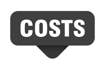 costs sticker. costs sign on transparent background