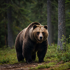 Fototapeta premium brown bear in the forest