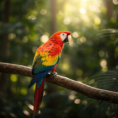 Fototapeta premium red and yellow macaw