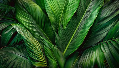 lush green tropical jungle foliage vibrant palm leaves dense rainforest plants exotic greenery natural background