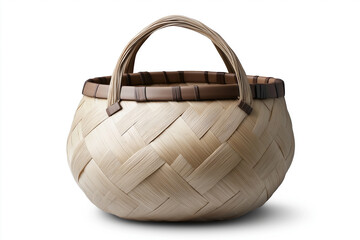 Handwoven basket featuring natural fibers and a stylish design for home decor