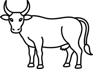 Line art of cow 