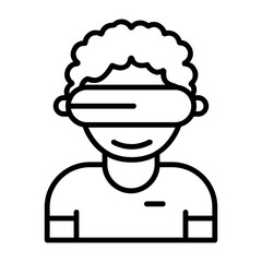 Virtual reality Outline Style Icon Design