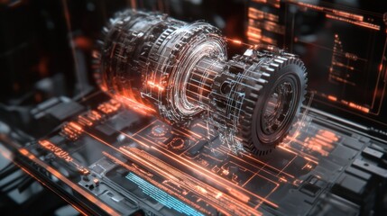 Advanced Mechanical Gear System Digital Hologram Display