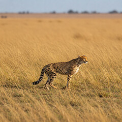 Naklejka premium cheetah in serengeti national park