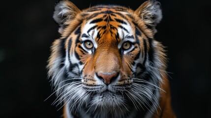 Fototapeta premium A tiger is staring at the camera with its mouth open