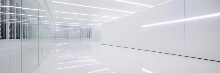 Obraz premium Modern white interior of a minimalist office space
