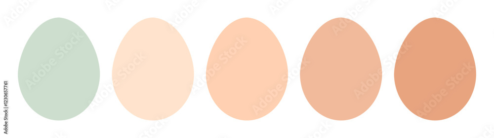 Wall mural eggs collection. natural color of chicken eggs. vector illustration.