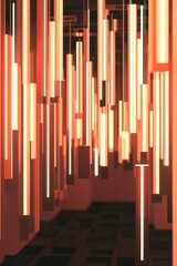 Obraz premium Modern Architectural Light Installation, An Abstract Urban Illumination Design