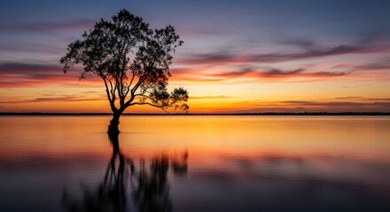 Serene Sunset Reflection