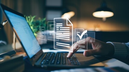 Fototapeta premium Digital Document Management: Streamlining Workflow Efficiency