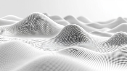 A creative binary coding texture with flowing software programming code rendered in 3D minimalistic bright light tones and blurred background with empty space for captions

