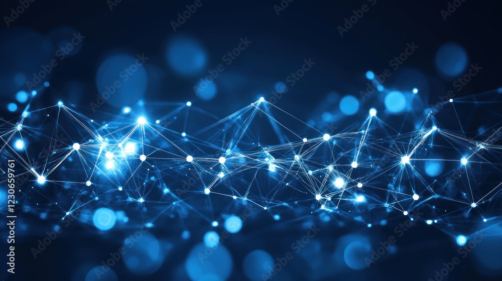 Poster Abstract Blue Network Connecting Illuminated Nodes