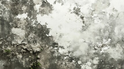 Grungy weathered wall texture with decaying and damaged paint showing concrete underneath creating an abstract background