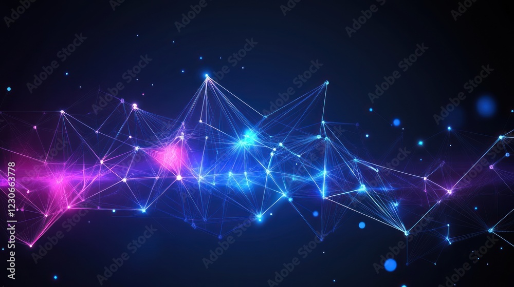 Aufkleber Abstract Network Illuminated Lines And Nodes Design