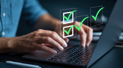 Fototapeta premium Efficient Task Management: Achieving Goals with Digital Checklists