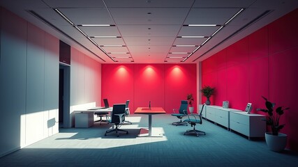 Modern Geometric Office Space - Minimalist Design
