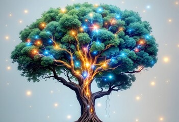 Magical Glowing Tree Art Digital Painting