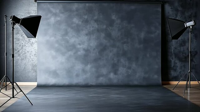 A seamless gray backdrop enhanced by the soft glow of a D lightbox offers a versatile setting for refined stock photo shoots.
