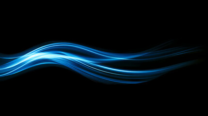 Obraz premium Abstract night lights: blue trails of speed and movement. Blazing Path. Illustration