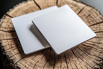 A business card mockup featuring old wood to emphasize carpentry skills