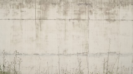 Fototapeta premium Weathered concrete wall texture with dry grass.