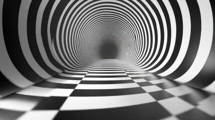 Black and White Checkered Tunnel, Background Use